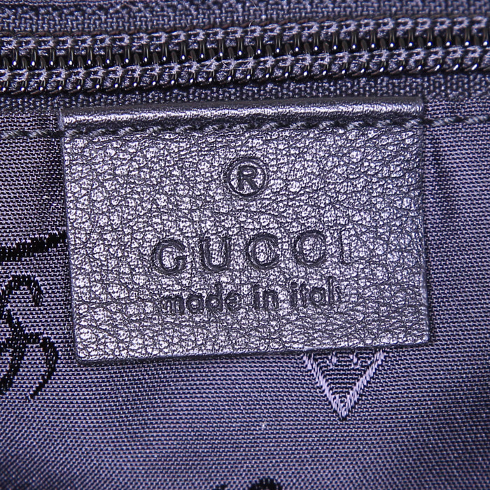 Gucci Suprême GG travel bag in black monogram leather - Detail D4