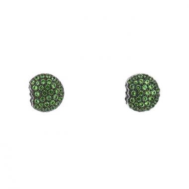 Boucheron Tentation Macaron earrings in white gold,  blackened gold and peridots