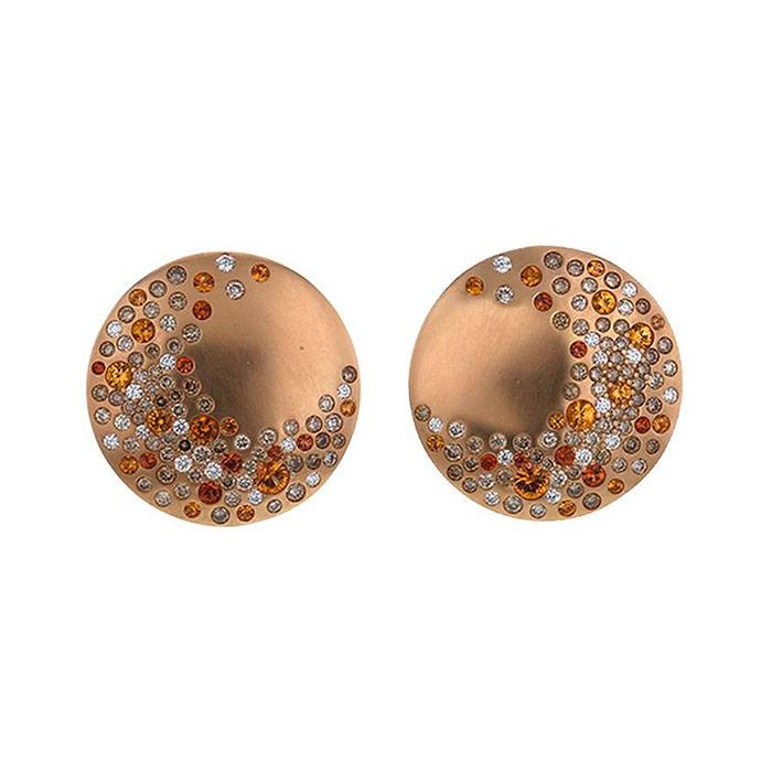 Earrings For Non Pierced Ears In Pink Gold, Diamonds And