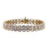 Articulated Vintage bracelet in yellow gold,  sapphires and diamonds - 00pp thumbnail