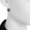 Poiray Fille Cabochon earrings in white gold,  amethysts and diamonds - Detail D1 thumbnail