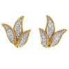 Vintage 1960's earrings for non pierced ears in yellow gold,  white gold and diamonds - 00pp thumbnail
