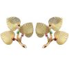 Paire de boucles d'oreilles époque années 50 Tiffany & Co en or jaune 14 carats,  diamants et rubis, en émeraudes et en améthystes - 00pp thumbnail
