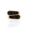 Vintage 1960's ring in pink gold and onyx - 360 thumbnail