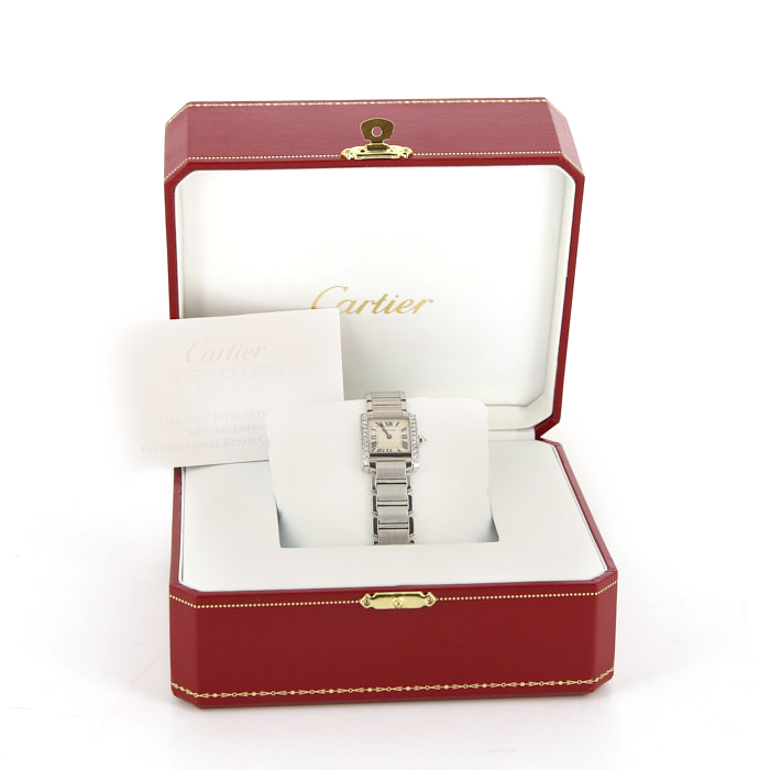Cartier Tank Française watch in stainless steel Ref:  2384 Circa  2000 - Detail D2