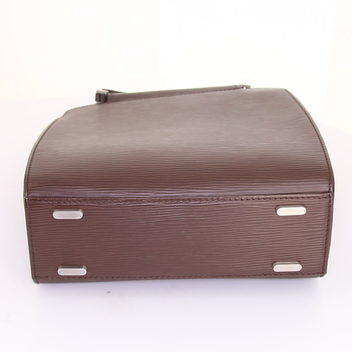 Louis Vuitton Figari handbag in brown epi leather - Detail D4