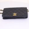 Chanel Mademoiselle shoulder bag in navy blue quilted leather - Detail D4 thumbnail