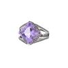 Mauboussin Fou de Toi ring in white gold and diamonds and in Rose de France amethyst - 00pp thumbnail