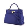 Hermes Kelly 32 cm handbag in blue togo leather - 00pp thumbnail