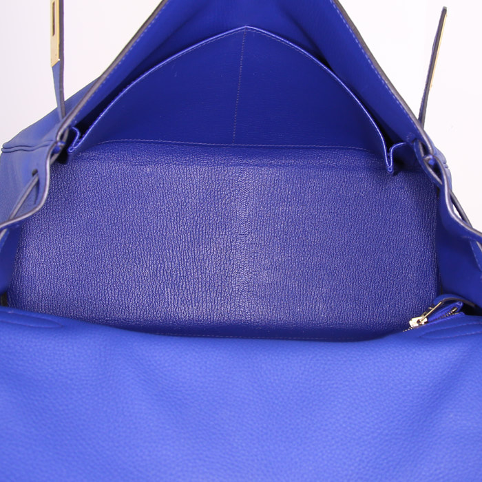 Borsa Hermes Kelly 32 cm in pelle togo blu - Detail D3