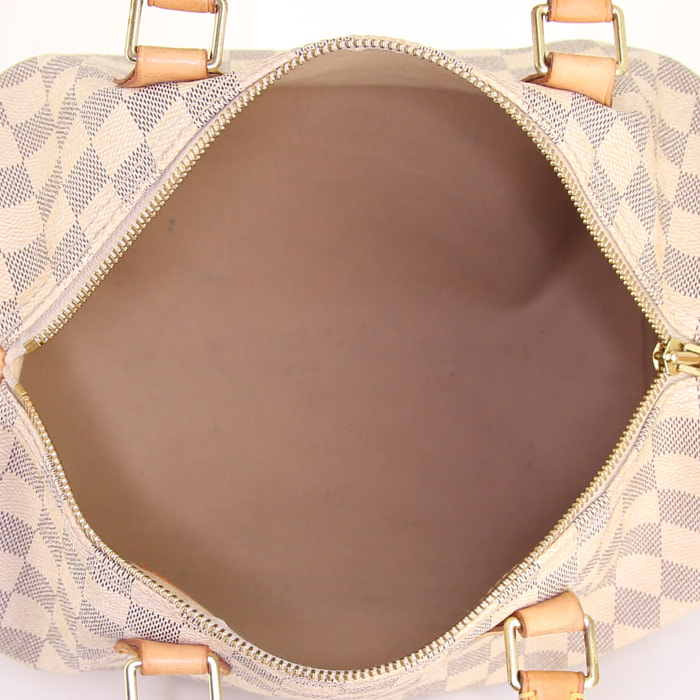 Borsa Louis Vuitton Speedy 30 in tela a scacchi e pelle naturale - Detail D2