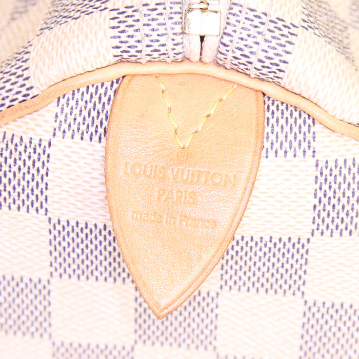 Borsa Louis Vuitton Speedy 30 in tela a scacchi e pelle naturale - Detail D3