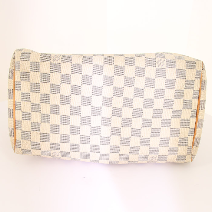 Borsa Louis Vuitton Speedy 30 in tela a scacchi e pelle naturale - Detail D4