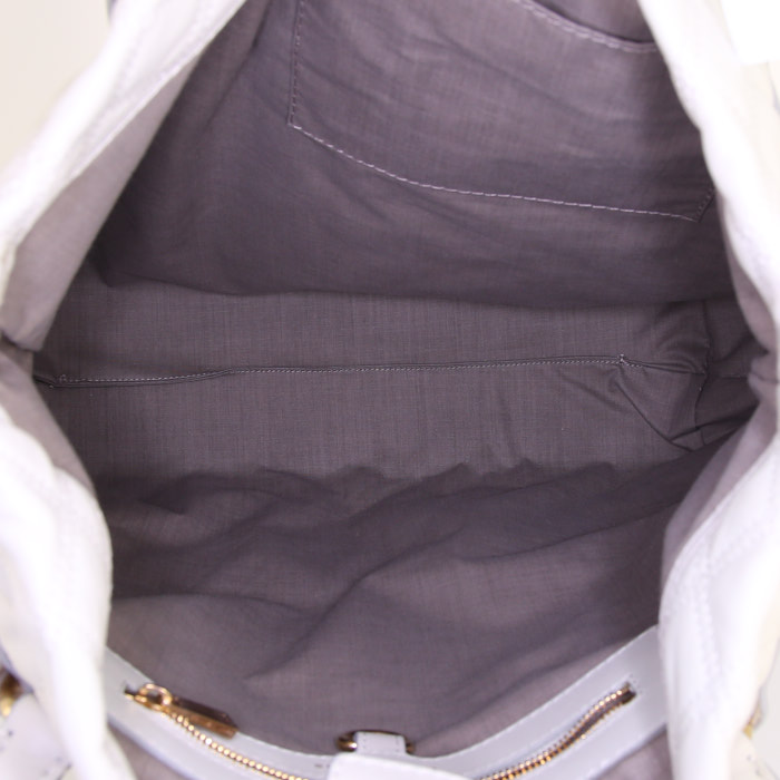 Marc Jacobs shopping bag in white quilted leather - Detail D2