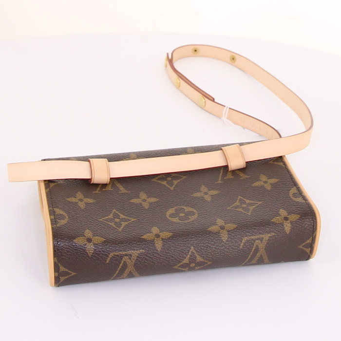 Pochette-cintura Louis Vuitton Florentine in tela monogram e pelle naturale - Detail D4