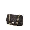 Chanel 2.55 large model handbag in black quilted leather - 00pp thumbnail