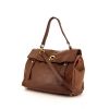 Yves Saint Laurent Muse Two handbag in brown leather and brown canvas - 00pp thumbnail