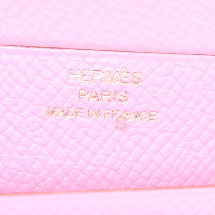 Hermès Béarn wallet in pink epsom leather - Detail D3