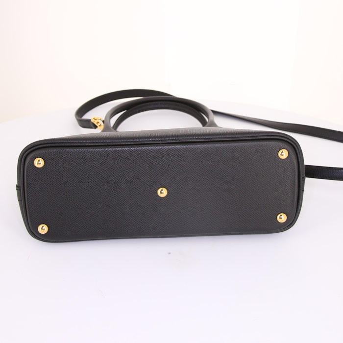 Hermes Bolide small model shoulder bag in black epsom leather - Detail D5
