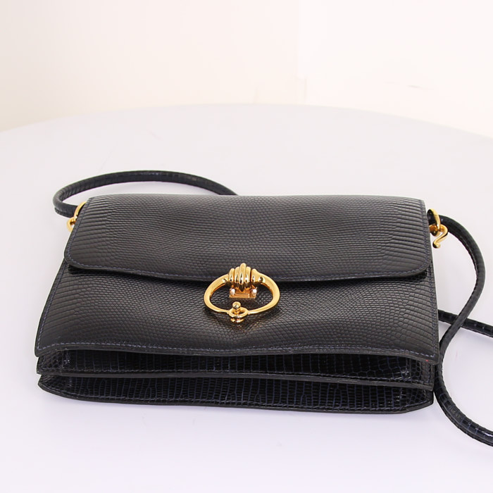 Hermès Sequana handbag in navy blue leather - Detail D4