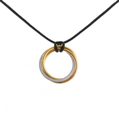 Cartier Trinity pendant in 3 golds and diamonds