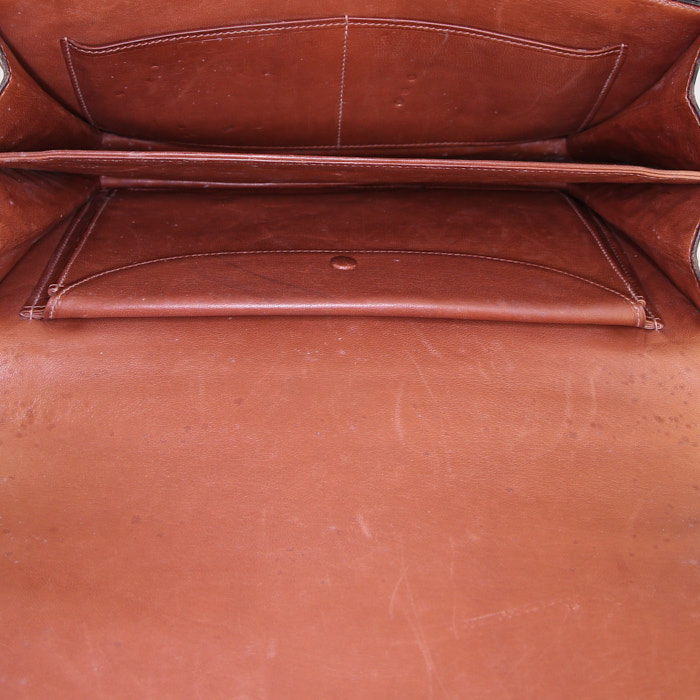 Borsa Hermes Ring in coccodrillo marrone - Detail D2