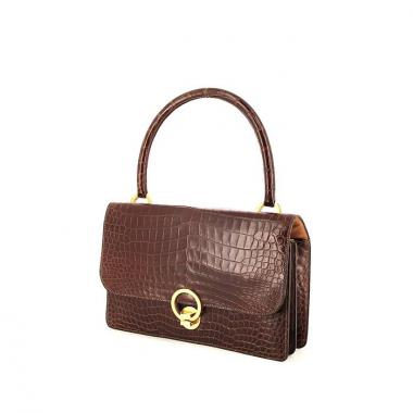 Borsa Hermes Ring in coccodrillo marrone