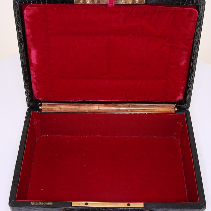 Gioielli scatola Hermès in coccodrillo nero - Detail D3