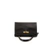 Hermes Kelly 28 cm handbag in black porosus crocodile - 360 Front thumbnail