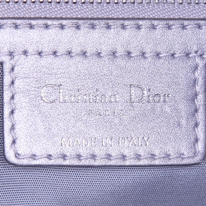 Dior Panarea handbag in silver canvas cannage and silver leather - Detail D3