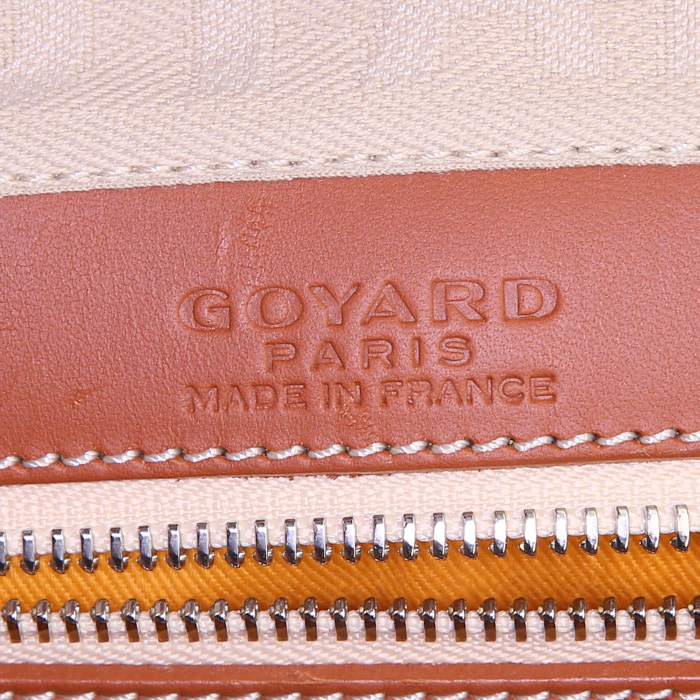 Sac de voyage Goyard 48h Croisière en toile monogram noire et cuir marron - Detail D3