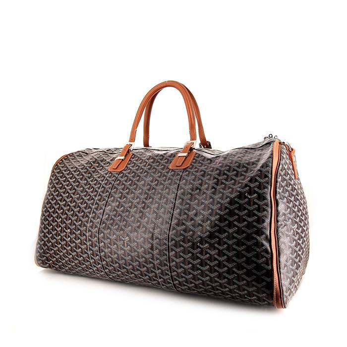 Goyard Porte Habit Garment Bag Black Brown Leather Travel Carry On  Crossbody
