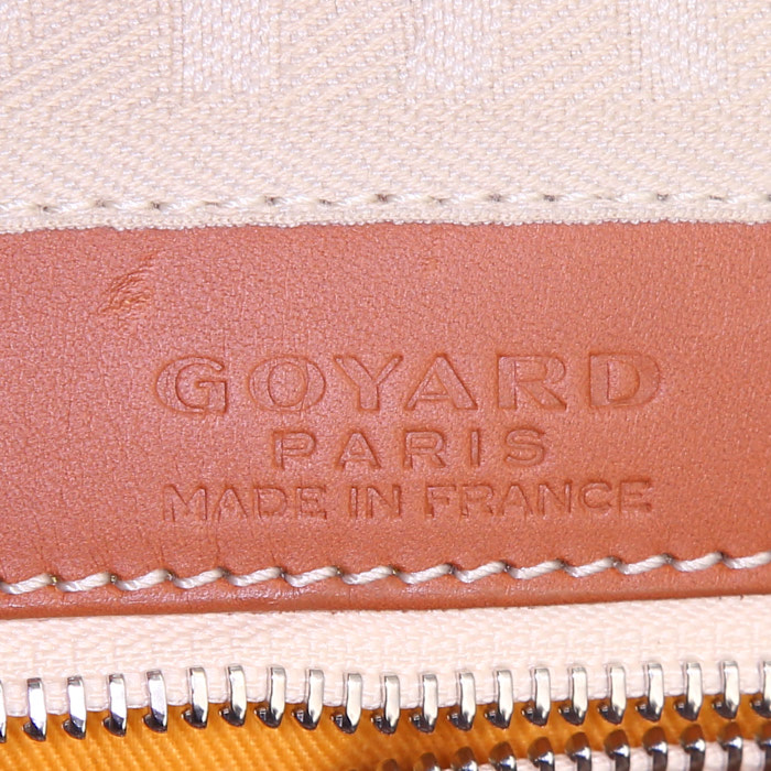 Sac de voyage Goyard Croisière en toile monogram noire et cuir marron - Detail D3