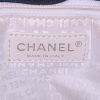 Chanel shopping bag in blue and white bicolor canvas and black quilted leather - Detail D3 thumbnail