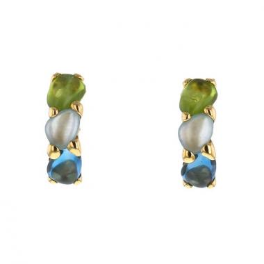 Pomellato Sassi earrings in yellow gold and colored stones