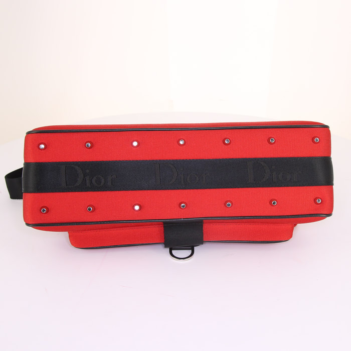 Borsa Dior Hardcore in raso rosso e nero - Detail D4