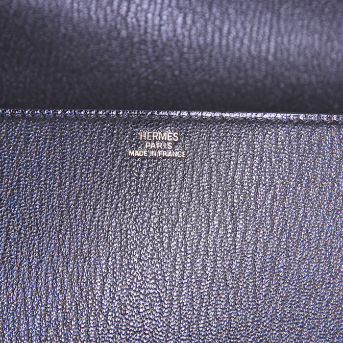Hermes Médor pouch in black goat - Detail D3