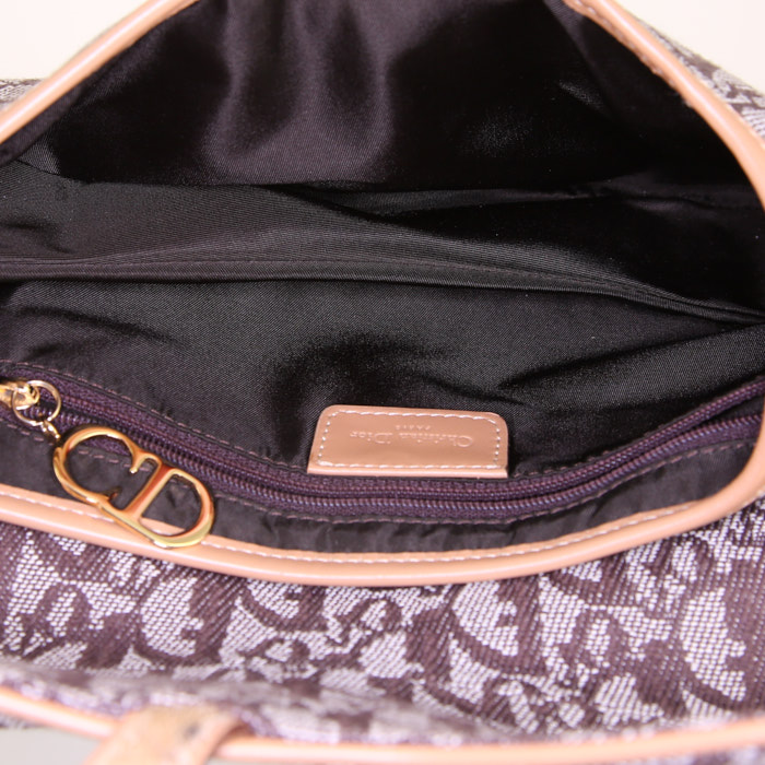 Borsa Dior Saddle in tela monogram marrone e pelle marrone - Detail D2