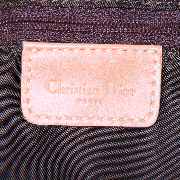 Sac à main Dior Saddle en toile monogram marron et cuir marron - Detail D3