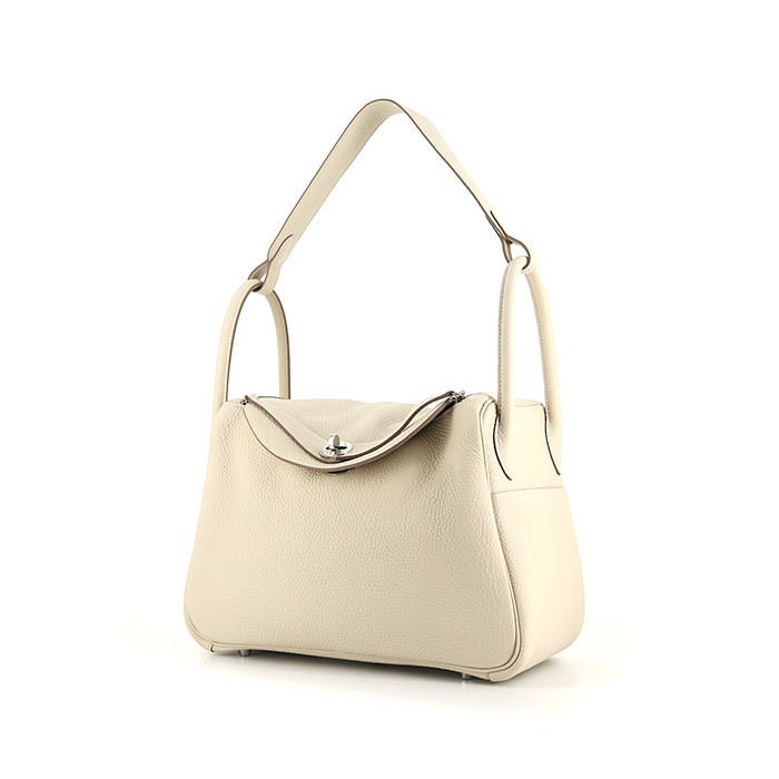 Hermes Lindy Mini Bag Togo Leather Gold Hardware In White