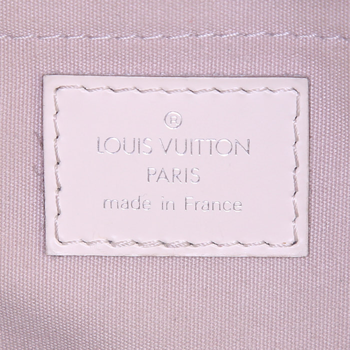 Bolso de mano Louis Vuitton Bowling Montaigne  en cuero Epi blanco - Detail D3