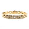 Flexible Cartier Maillon Panthère small model bracelet in yellow gold and diamonds - 00pp thumbnail