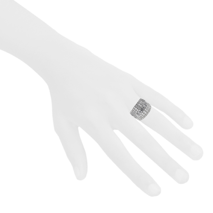 Bague Messika Liz grand modèle en or blanc et diamants - Detail D1