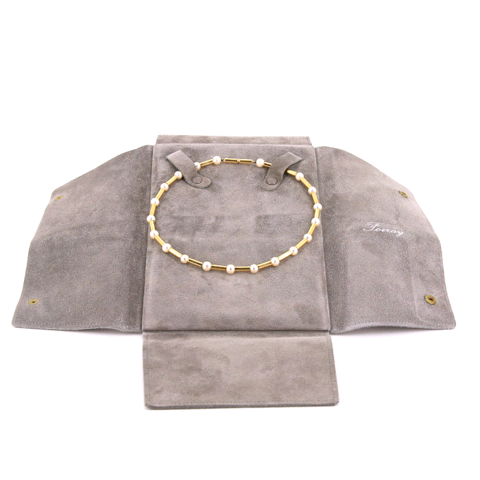 Collar Poiray Fuseau en oro amarillo y perlas - Detail D2