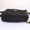 Prada Gaufre shoulder bag in black quilted canvas and black leather - Detail D4 thumbnail