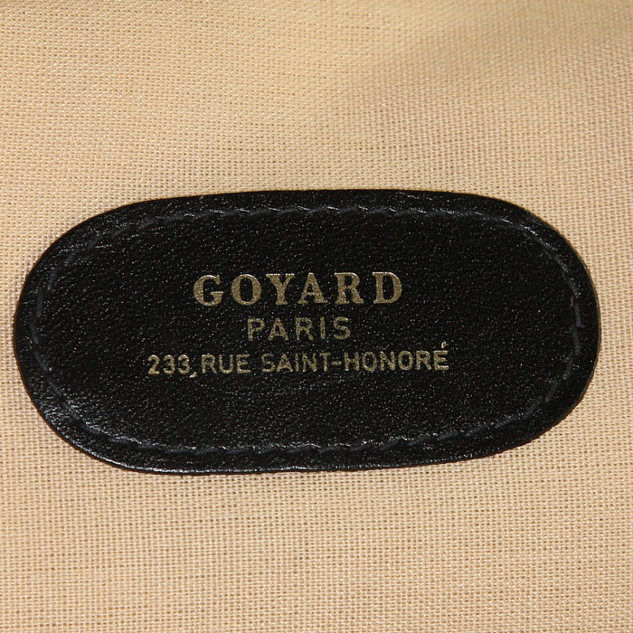 Goyard travel bag in black monogram canvas and black leather - Detail D3