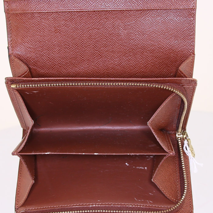 Louis Vuitton wallet in brown monogram canvas and brown leather - Detail D2