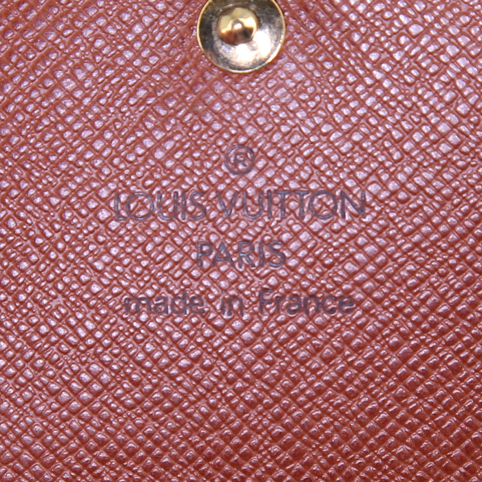 Louis Vuitton wallet in brown monogram canvas and brown leather - Detail D3