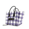 Celine Phantom handbag in blue and white printed canvas and black leather - 00pp thumbnail