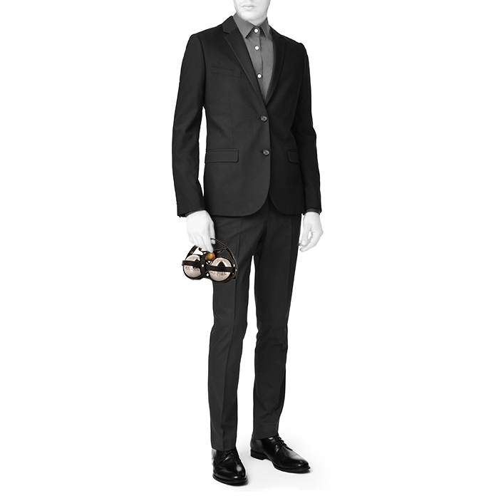 Palle di bocce Chanel Editions Limitées in metallo argentato e pelle nera - Detail D1